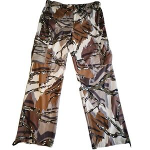 PREDATOR CAMOUFLAGE Cargo Pants Mens 2XL Grey Camo Fleece Hunting Outdoor VTG